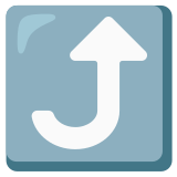 Right arrow curving up - Noto Color Emoji