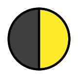 First quarter moon - OpenMoji