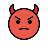 Angry face with horns - OpenMoji