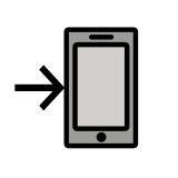 Mobile phone with arrow - OpenMoji