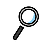 Magnifying glass tilted right - OpenMoji