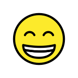 Beaming face with smiling eyes - OpenMoji