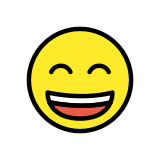 Grinning face with smiling eyes - OpenMoji