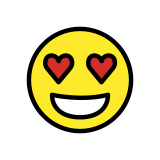 Smiling face with heart-eyes - OpenMoji