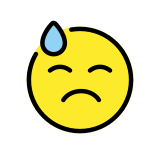 Downcast face with sweat - OpenMoji