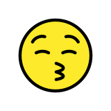 Kissing face with closed eyes - OpenMoji