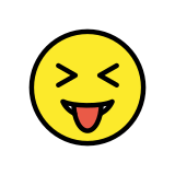 Squinting face with tongue - OpenMoji