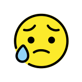 Sad but relieved face - OpenMoji