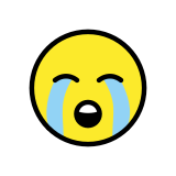 Loudly crying face - OpenMoji