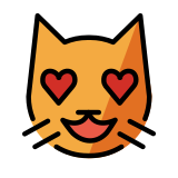Smiling cat with heart-eyes - OpenMoji