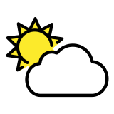 Sun behind cloud - OpenMoji