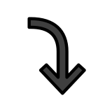 Right arrow curving down - OpenMoji