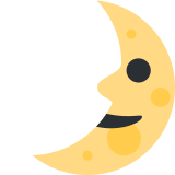 First quarter moon face - Twitter / X