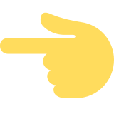 Backhand index pointing left - Twitter / X