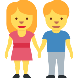 Woman and man holding hands - Twitter / X