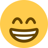 Beaming face with smiling eyes - Twitter / X