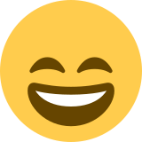 Grinning face with smiling eyes - Twitter / X
