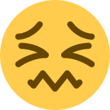 Confounded face - Twitter / X