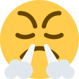 Face with steam from nose - Twitter / X