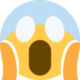 Face screaming in fear - Twitter / X