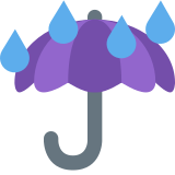 Umbrella with rain drops - Twitter / X
