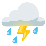 Cloud with lightning and rain - Noto Color Emoji