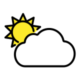 Sun behind large cloud - OpenMoji