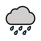 Cloud with rain - OpenMoji
