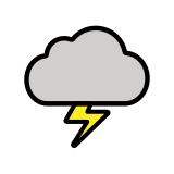 Cloud with lightning - OpenMoji