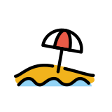 Beach with umbrella - OpenMoji