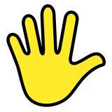 Hand with fingers splayed - OpenMoji