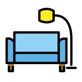 Couch and lamp - OpenMoji