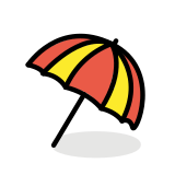 Umbrella on ground - OpenMoji