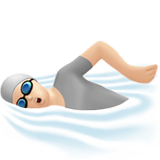 person swimming: light skin tone