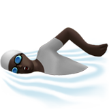 person swimming: dark skin tone
