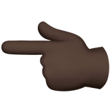 backhand index pointing left: dark skin tone