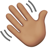 waving hand: medium skin tone