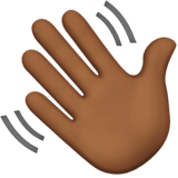 waving hand: medium-dark skin tone