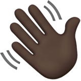 waving hand: dark skin tone