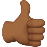 thumbs up: medium-dark skin tone