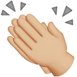 clapping hands: medium-light skin tone