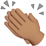 clapping hands: medium skin tone