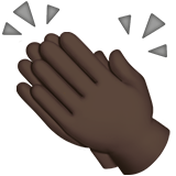 clapping hands: dark skin tone