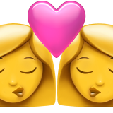 Kissing women emoji