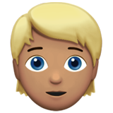 person: medium skin tone, blond hair