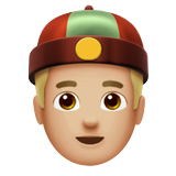 person with skullcap: medium-light skin tone