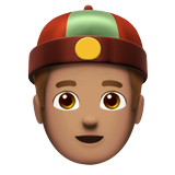 person with skullcap: medium skin tone