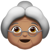 old woman: medium skin tone