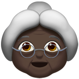 old woman: dark skin tone