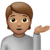 person tipping hand: medium skin tone